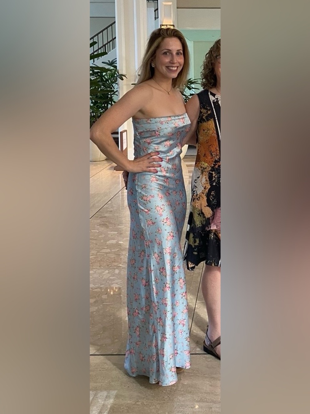 Light Blue Floral Slip Dress